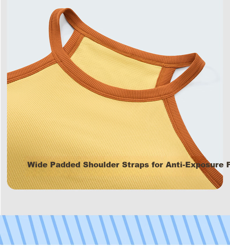 Bandgewoo Women's I-Shaped Strap Tank Top with Chest Pad Sports Fitness Bra Innerwear Base Layer Backless Shirt Outerwear 2025 2