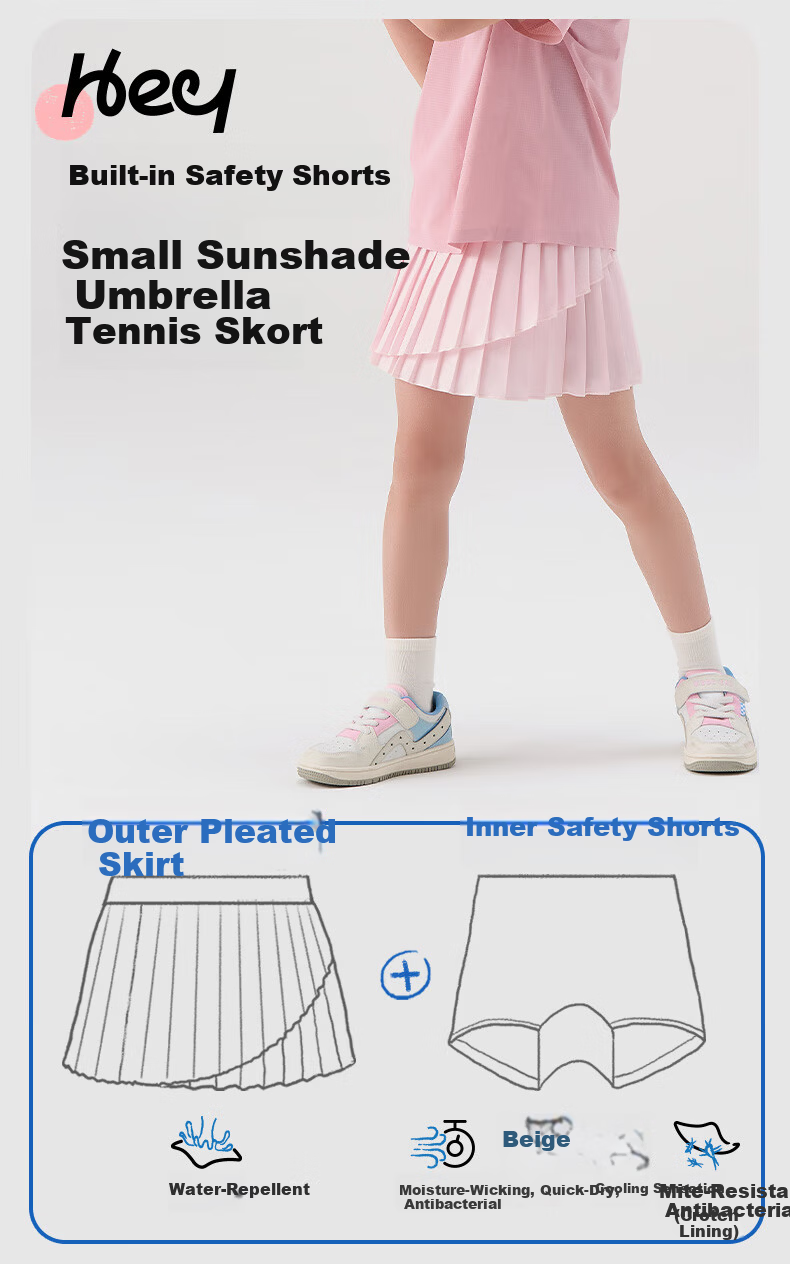 HeyBetter Kids Tennis Skirt Swan White (White) 130 2