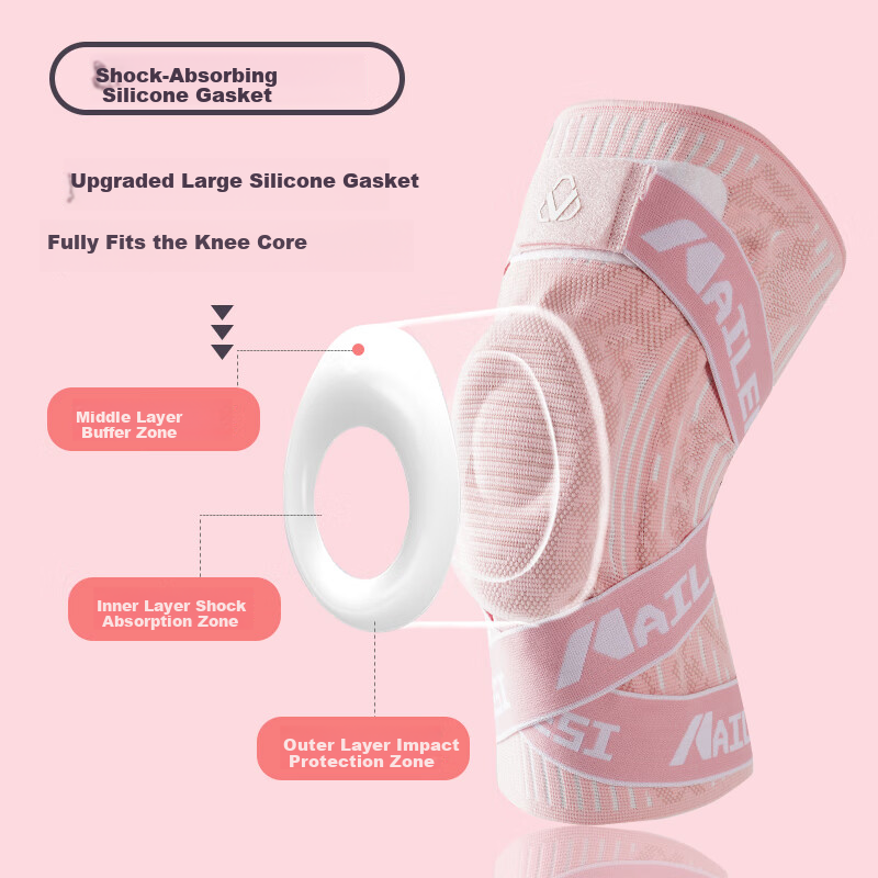 NAILEKESI N Women's Sports Volleyball Knee Pads Joint Support Brace for Meniscus and Patella Injury Badminton Running Gear