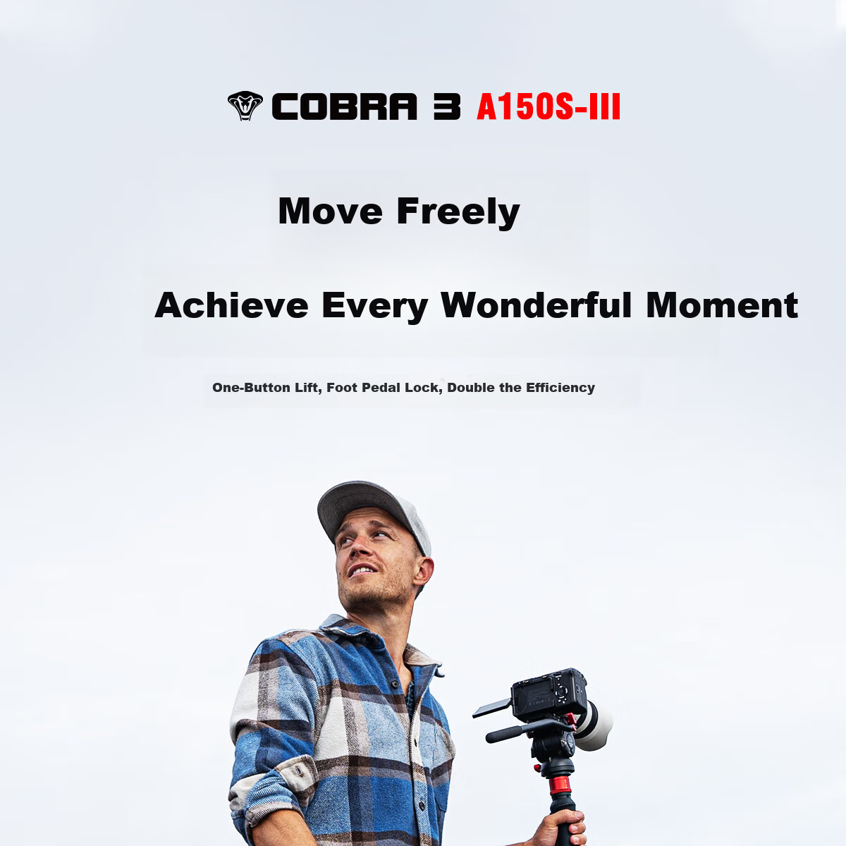 IFOOTAGE Cobra A150S Gen 3 Monopod with One-Touch Elevation Outdoor Portable DSLR Camera Professional Photography Videography Hydraulic Fluid Head Monopod Stand 3