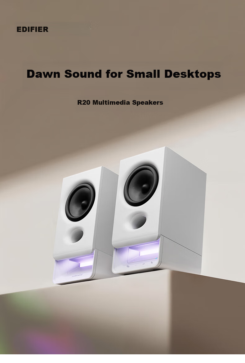 EDIFIER New R20 Desktop 2.0 Computer Speakers Wireless Bluetooth 6.0 RGB Ambient Lighting Black 1