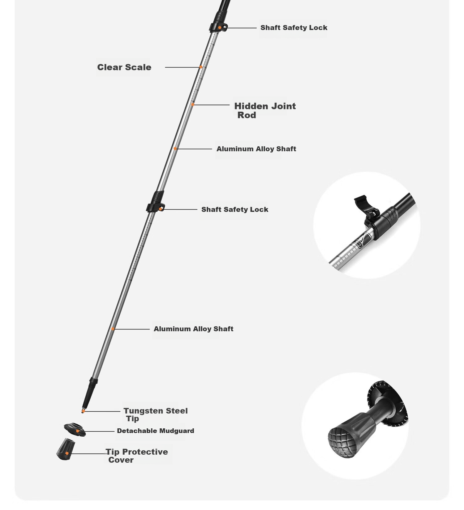 Primitive Outdoor Lightweight Folding Trekking Pole Adjustable Hiking Stick for Kids Professional Telescopic Women's Walking Staff 6