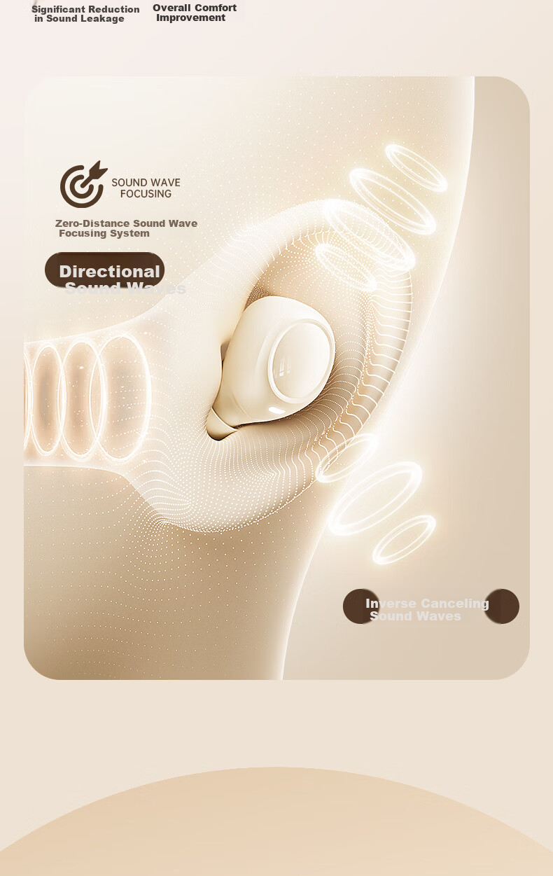 Lenovo Bluetooth Earbuds Bean-Style In-Ear True Wireless Sleep Noise-Cancelling Earphones 2026 New Hot Model Ultra-Long Battery Life Gaming HD Sound Music Headphones EA289 Sakura White 7
