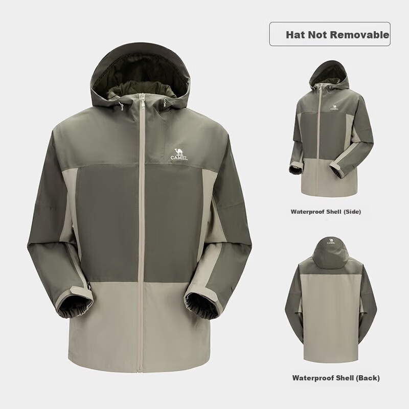 CAMEL Outdoor Mountain Series Men's Single-Layer Windproof Waterproof Travel Camping Colorblock Jacket for Women