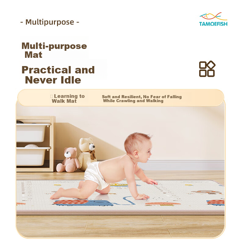 Tamengyu Double-Sided Thickened Baby Crawling Mat Non-Slip Children's Play Mat 2cm Thick Holiday Gift 11