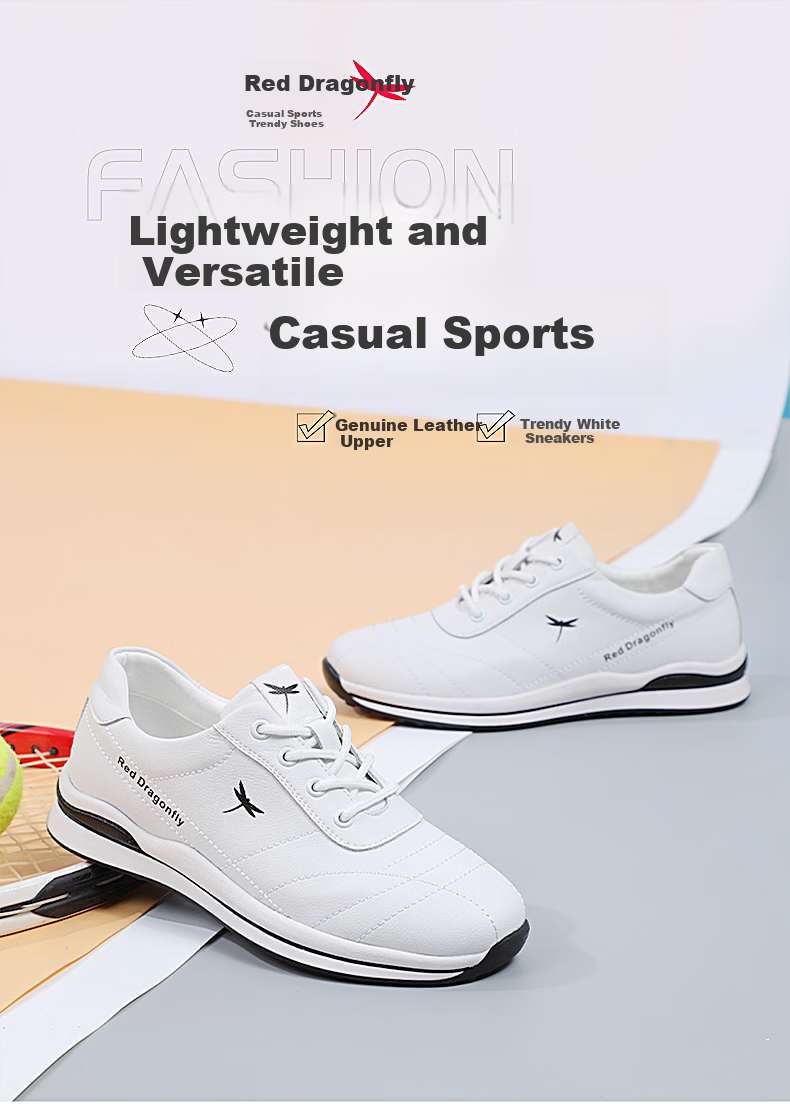 Red Dragonfly Women's Casual Shoes INS Trendy White Korean Style Sneakers C02103471 White Size 35 1