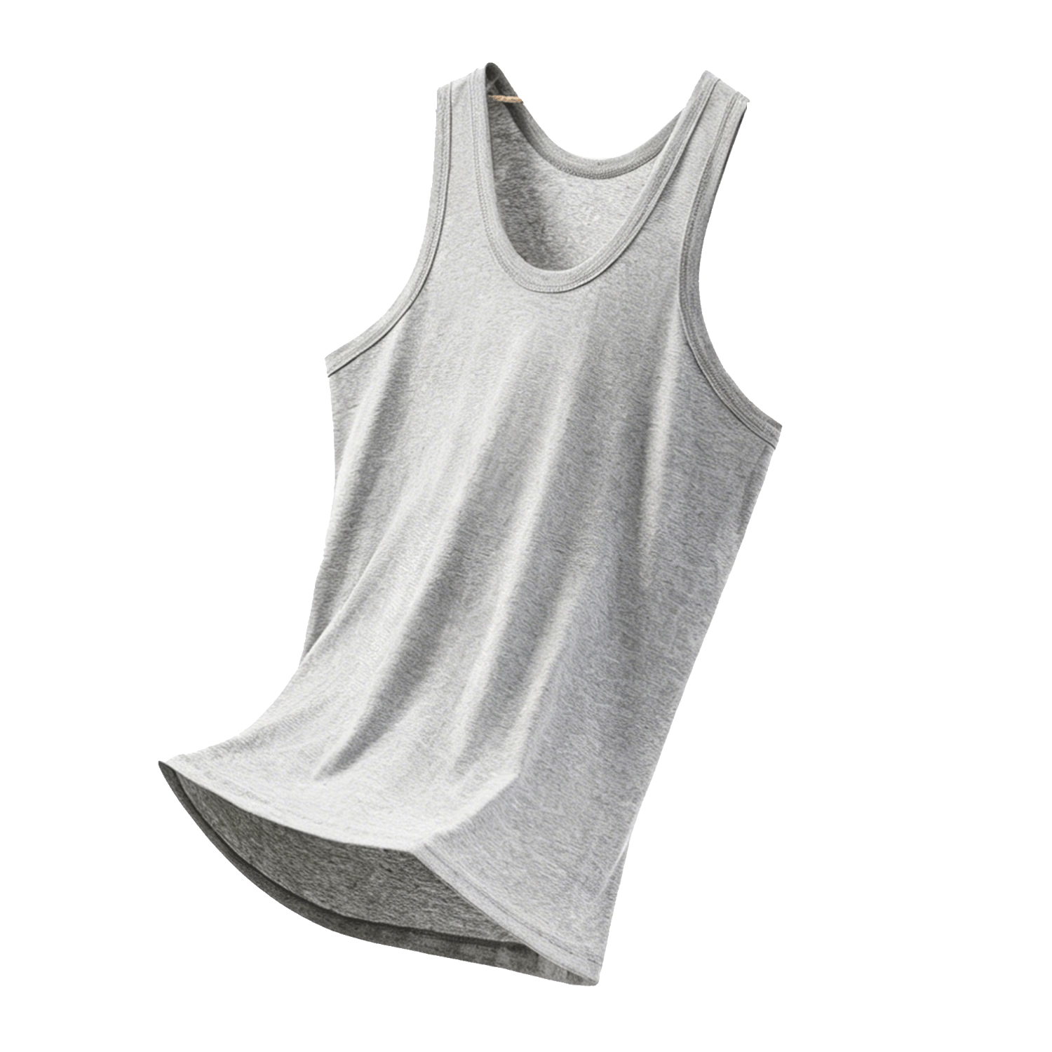 Miiow 100% Cotton Men's Seamless Racerback Sports Fitness Sweat-Absorbent White Summer Undershirt Tank Top