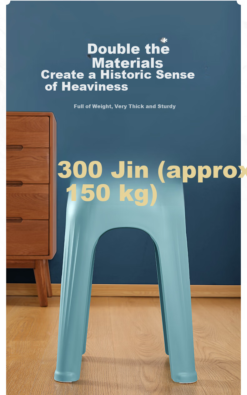 MARYYA Plastic Stool, Durable Household Rubber Stool, Stackable High Stool, Thickened Square Bench, Adult Living Room Dining Table High Stool 3