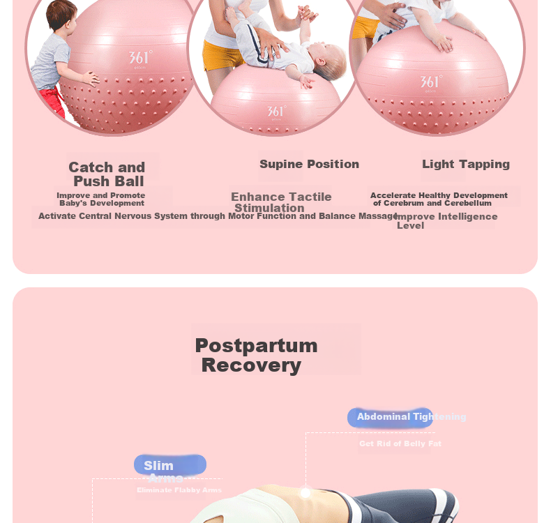 361° Yoga Ball Baby Children Sensory Training Thickened Explosion-Proof Large Dragon Ball Massage Baby Balance Ball 5
