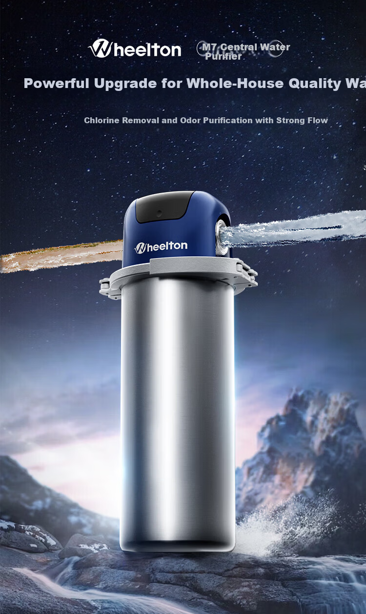 Welton M7 Central Water Purifier Whole House Pre-Filter Under-Sink Explosion-Proof Large White Bottle High Flow Commercial Restaurant Chlorine Removal Water Filter Home Tap Water System 8