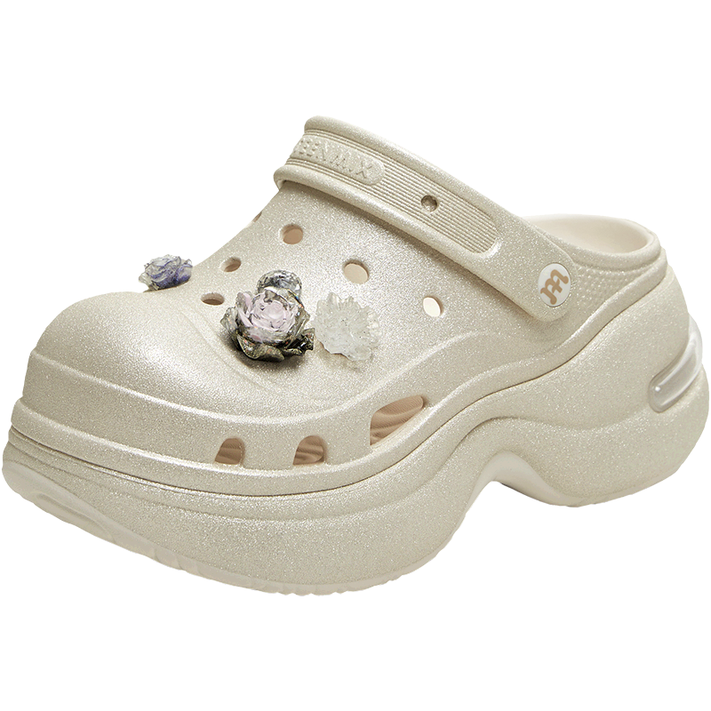 Tianmeiyi Tangdou Breathable Hollow Thick Sole Height Increasing Closed Toe Slippers Women Outdoor Beach Sandals 2026 Summer New