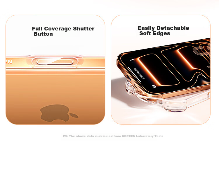 Ugreen [Upgraded Dual Airbags | Full Camera Button Coverage] Compatible with iPhone 17 Pro Case, Ultra-Thin Transparent Full-Coverage Shockproof Silicone Soft Case for Apple 17 Pro 13