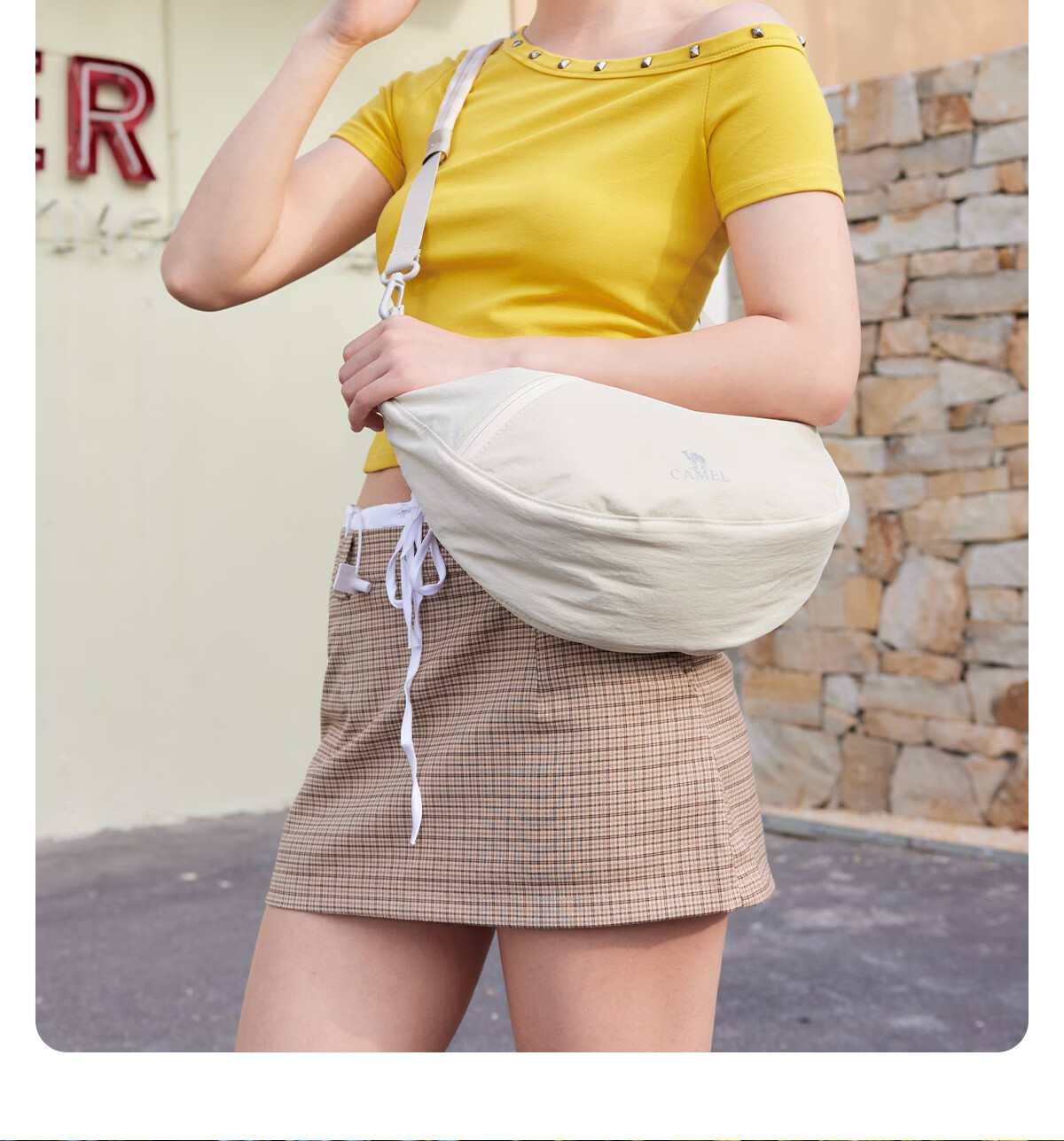 CAMEL Single Shoulder Dumpling Bag Commuter Crossbody Adjustable Strap Large Capacity Lightweight Backpack 575C658063 4