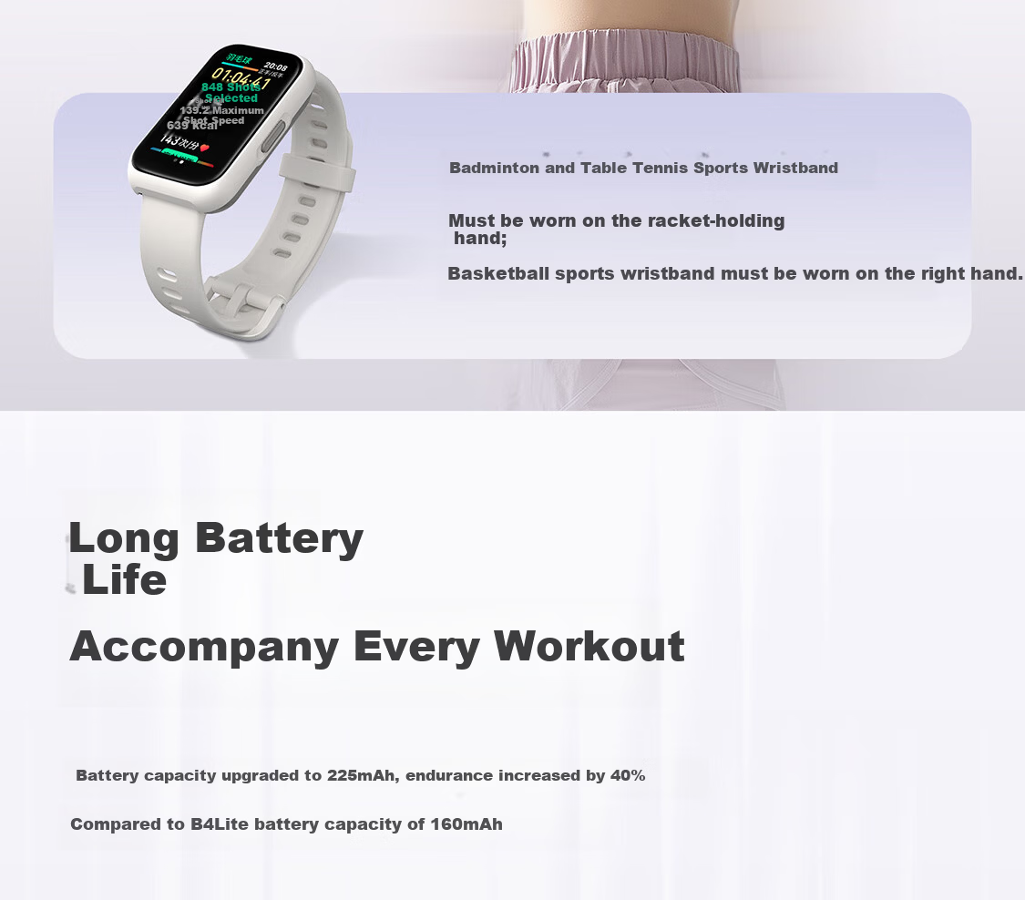 Keep Smart Fitness Tracker Sports Bracelet Blood Oxygen Heart Rate Monitor Multi-Sport Modes B5 Lite - Black with Added Table Tennis and Basketball Modes 9