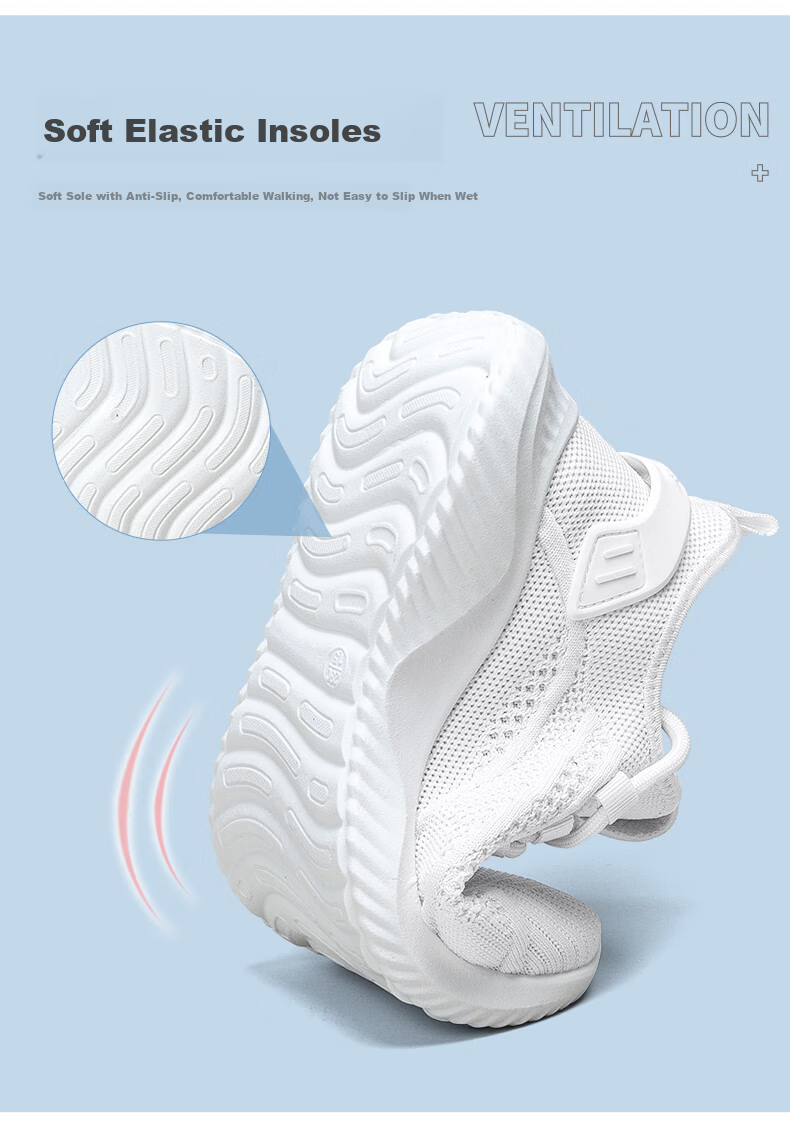 Warrior Women's Mesh Summer Comfortable Breathable Sports Shoes Casual Soft Sole Fashion Sneakers White Size 38 5