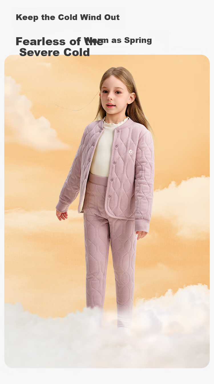 YEEHOO Three-Layer School Uniform Essential Kids Thermal Underwear Anti-Static Boys and Girls Set 5
