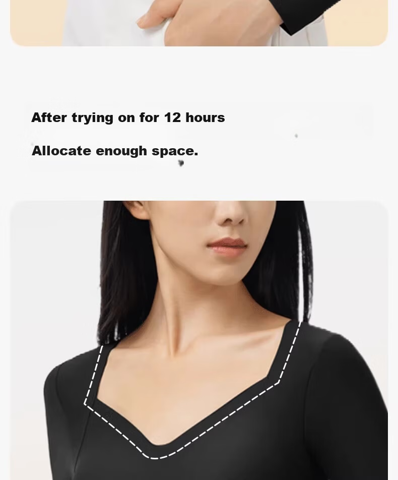 Herbal Original Padded Thermal Underwear for Women Autumn Shirt Camellia Oil Hyaluronic Acid Skin Care Base Layer Heating Top 12