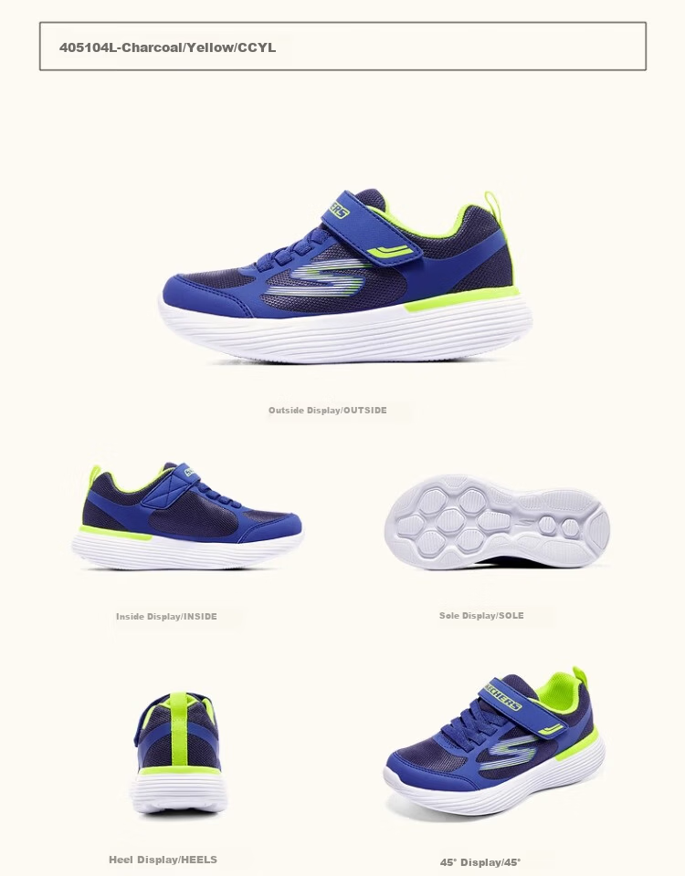 Skechers Kids Boys Running Shoes Lightweight Shock Absorption Velcro 405104L 23
