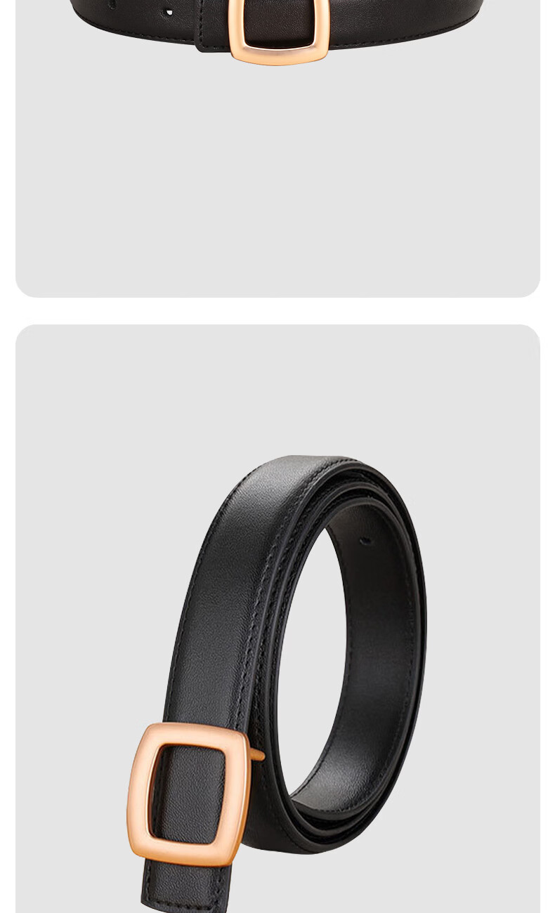 CARTELO Women's Genuine Leather Belt Jeans Waist Belt Versatile Plate Buckle Pin Buckle Smooth Buckle Belt Birthday Gift for Girlfriend 7