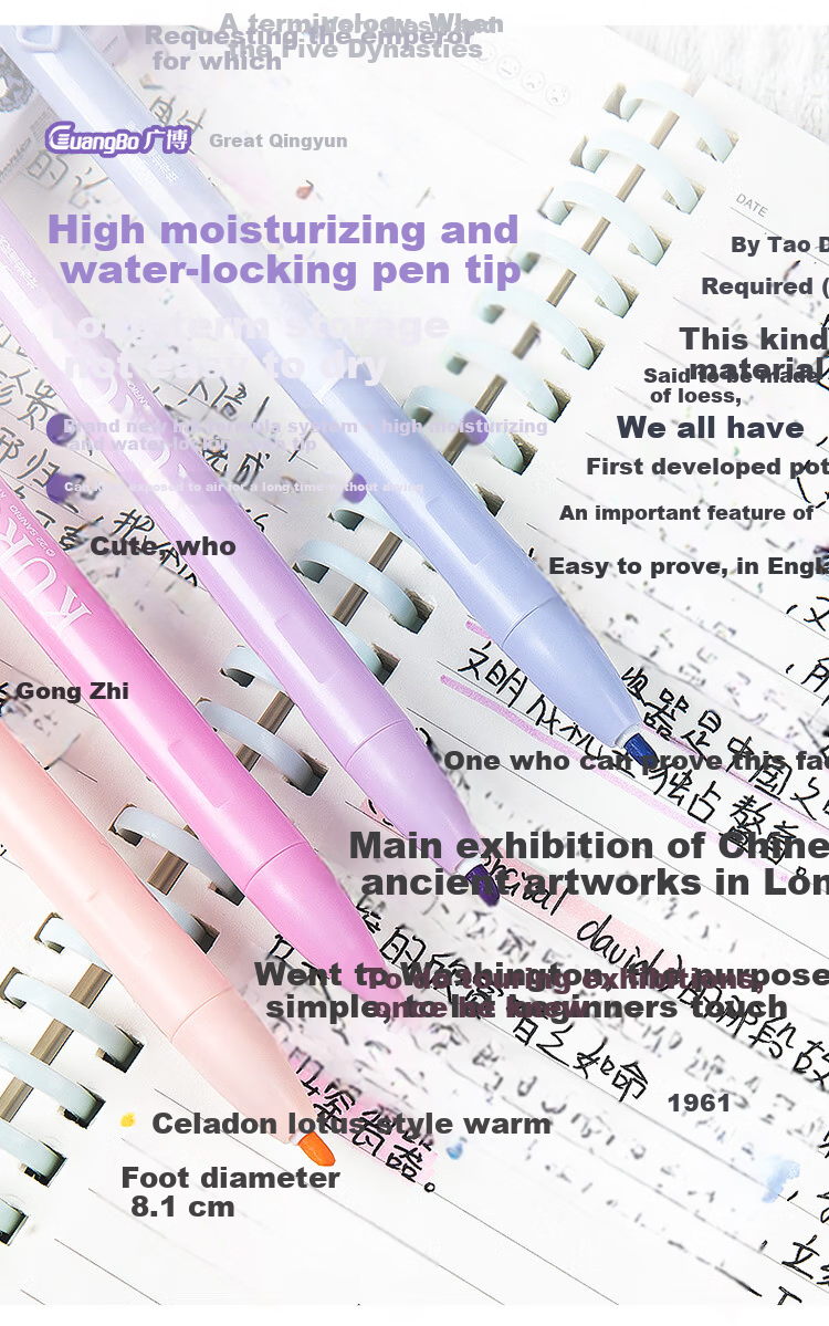 GuangBo & Shark Cat 8-Color Glitter Journal Pens Highlighter Drawing Marker Coloring Marker Blue Box KC23200 5