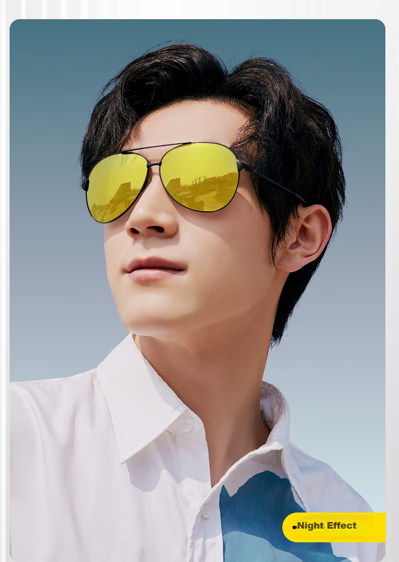LOHO Men's Day and Night Driving Sunglasses Non-Polarized UV Protection Anti-Glare Night Vision Far Light 5