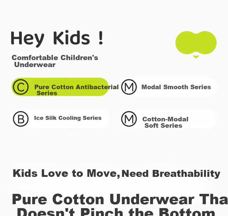 LangSha Kids Girls Cotton A-Class 10-Level Antibacterial Breathable Summer Triangle Underwear Cute Shorts for Older Children 1