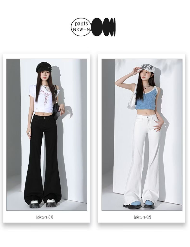 Jeanswest Women's 2026 High-Waist Retro Loose Slim Fit Light Blue Flared Jeans S 4