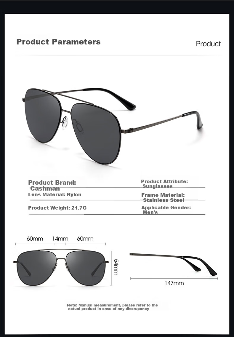 CAXMAN Pilot Sunglasses Men Polarized Nylon Fishing Driving Glasses Anti-Glare Frog Mirror GU1 12