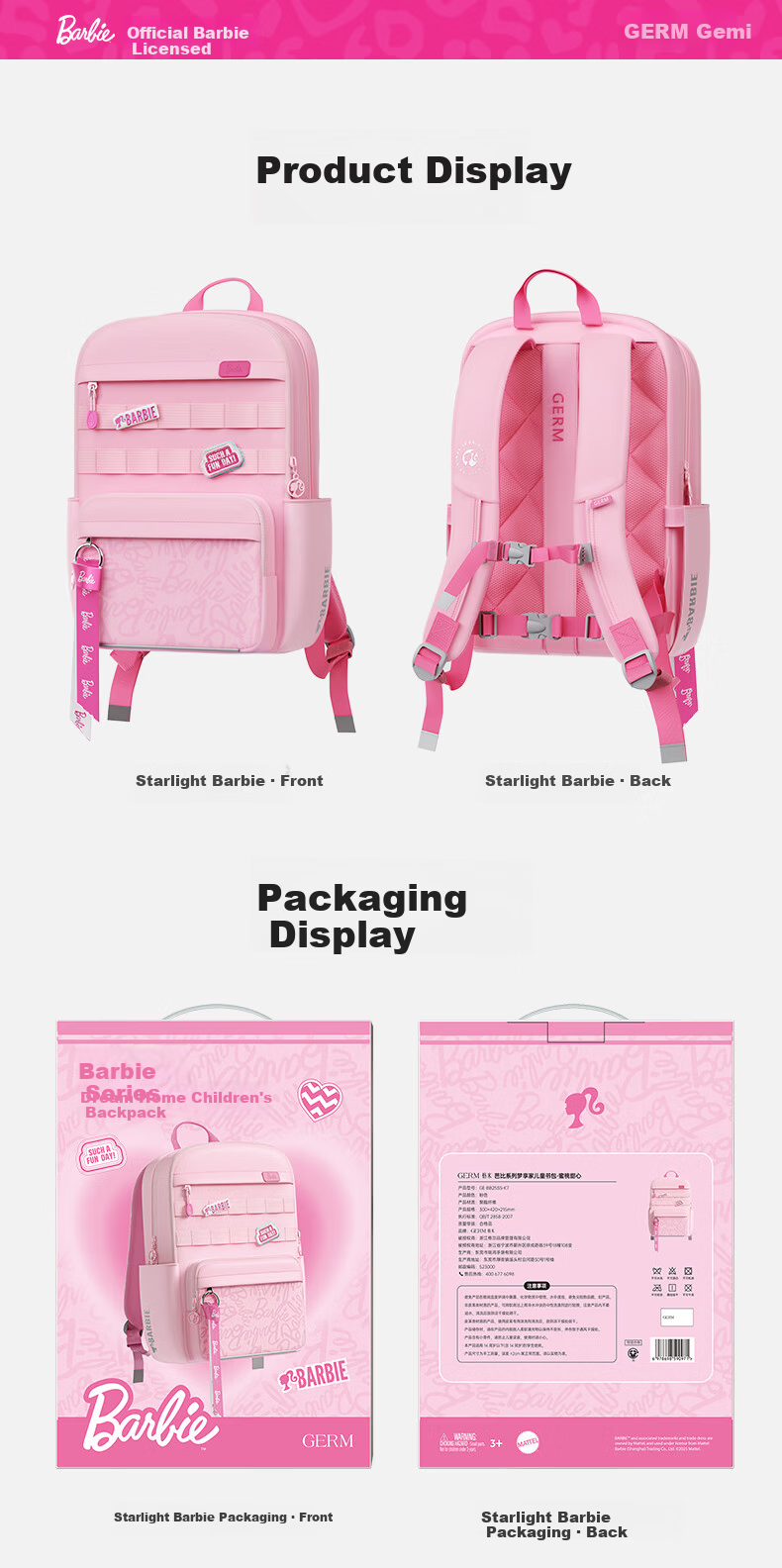 Germ Lightweight Large Capacity School Backpack for Elementary and Middle School Girls Grades 4-6 10