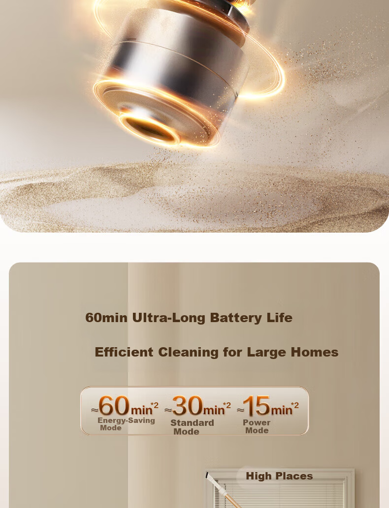 SUPOR Vacuum Cleaner [Dust Removal Tool] Home Wireless Handheld High Suction Wide Angle Green Light Dust Detection Car Vacuum Strong Suction Pet Hair Vacuum Cleaner [Anti-Tangle] V86 10