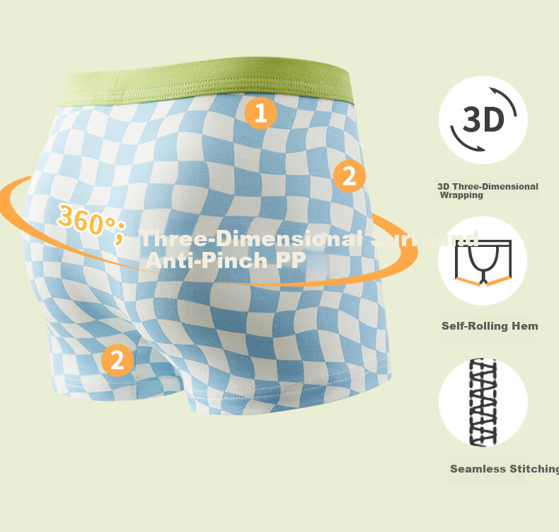 Hengyuanxiang Boys' Antibacterial Cotton Boxer Briefs for Youth, 7A Size, 4-Pack 5