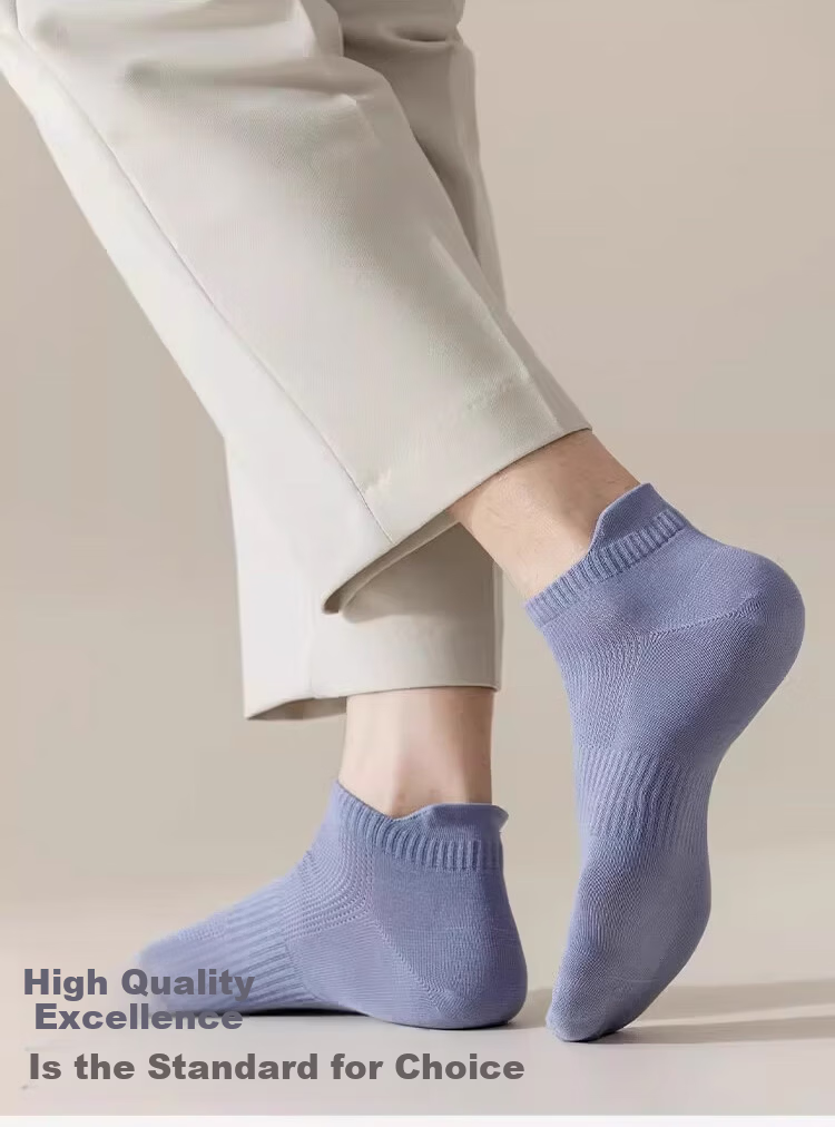 LangSha Spring Summer New Men's Socks Pure Cotton 5A Antibacterial Odor-Resistant Comfortable Mesh Breathable Ankle Socks 3