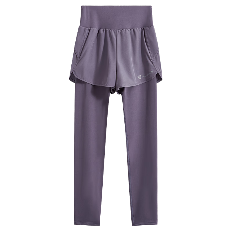 Baisirong Women's Sports Pants Anti-Exposure Training Pants Summer Quick-Dry Compression Outdoor Yoga Fitness Capri Pants