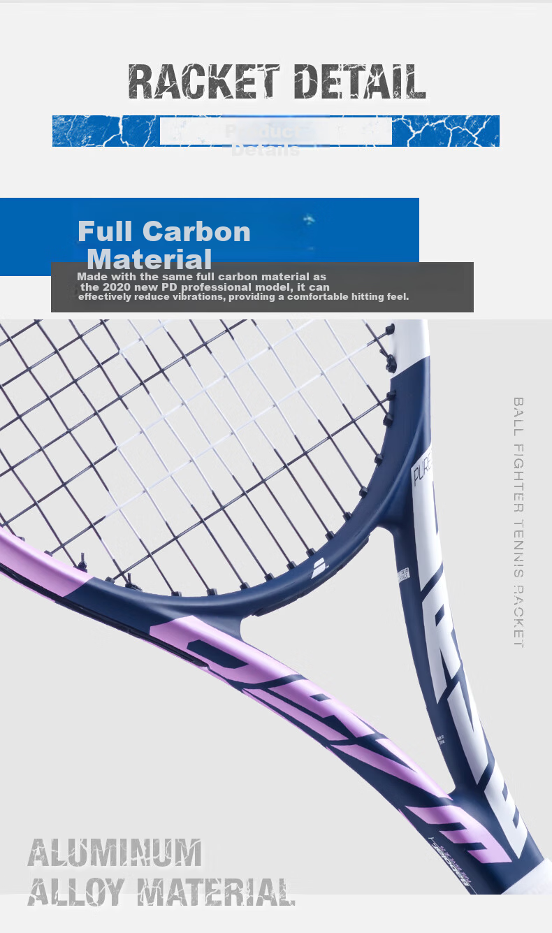 Babolat Full Carbon Professional Tennis Racket for Youth And Children, 25 New Model Babolat Tennis Racket PD JR 6