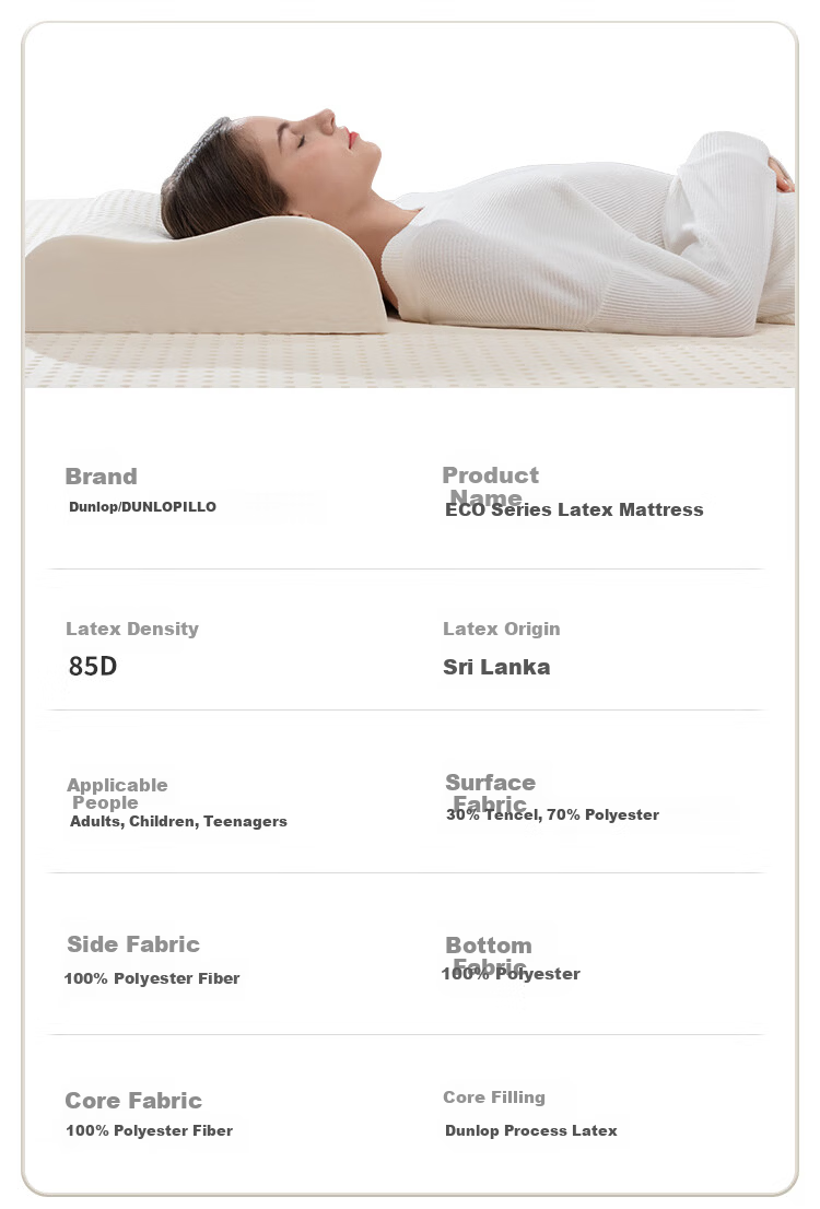 Dunlopillo , Imported from Sri Lanka, Latex Mattress for 1.5m Bed/10cm Thick, 85D ECO Luxury Latex Thin Mat 14
