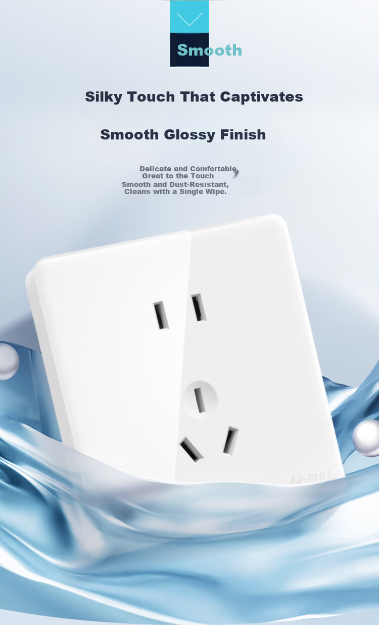 BULL G28 Series 10A Five-Hole Socket 86 Type Socket Panel G28Z223S Pearl White 3