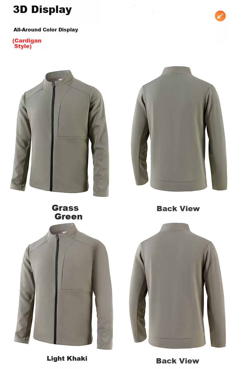 ROMON Half-Zip Sweatshirt Men Spring Business Casual Stand Collar Long Sleeve Base Shirt Middle-Aged and Young Turn-Down Collar Jacket Trendy Size L 11