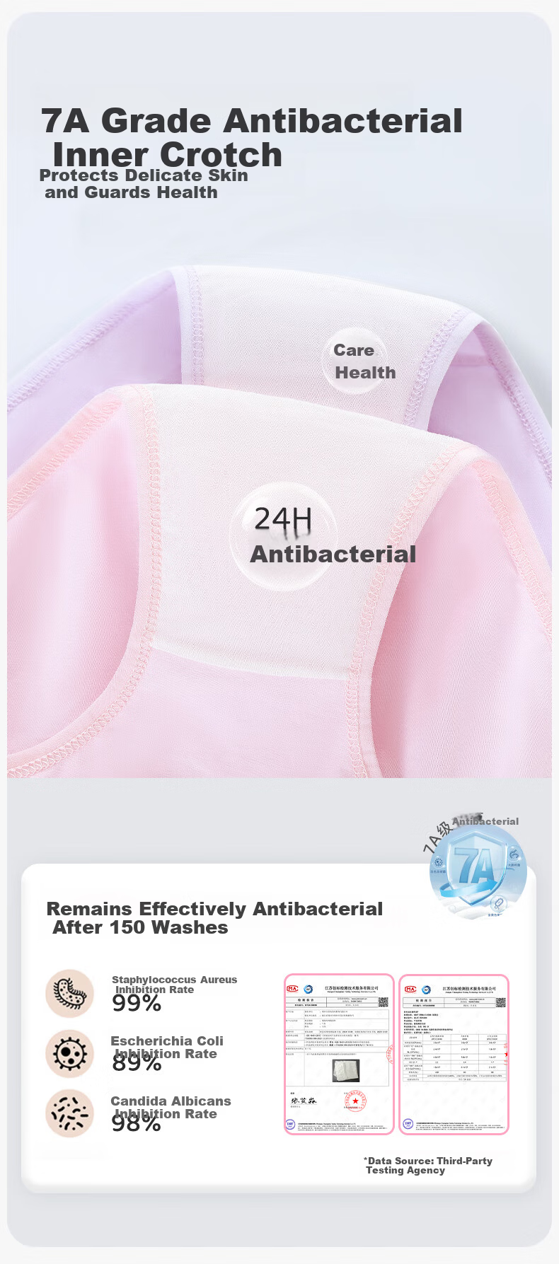 DEESHA [7a Antibacterial] Girls' Children's Briefs Youth Teen Triangle Shorts 5