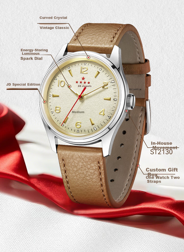 SEAGULL Men's Automatic Mechanical Watch Five-Star Men's Watch Birthday Gift 1955 JD Special Edition Gift Box 6