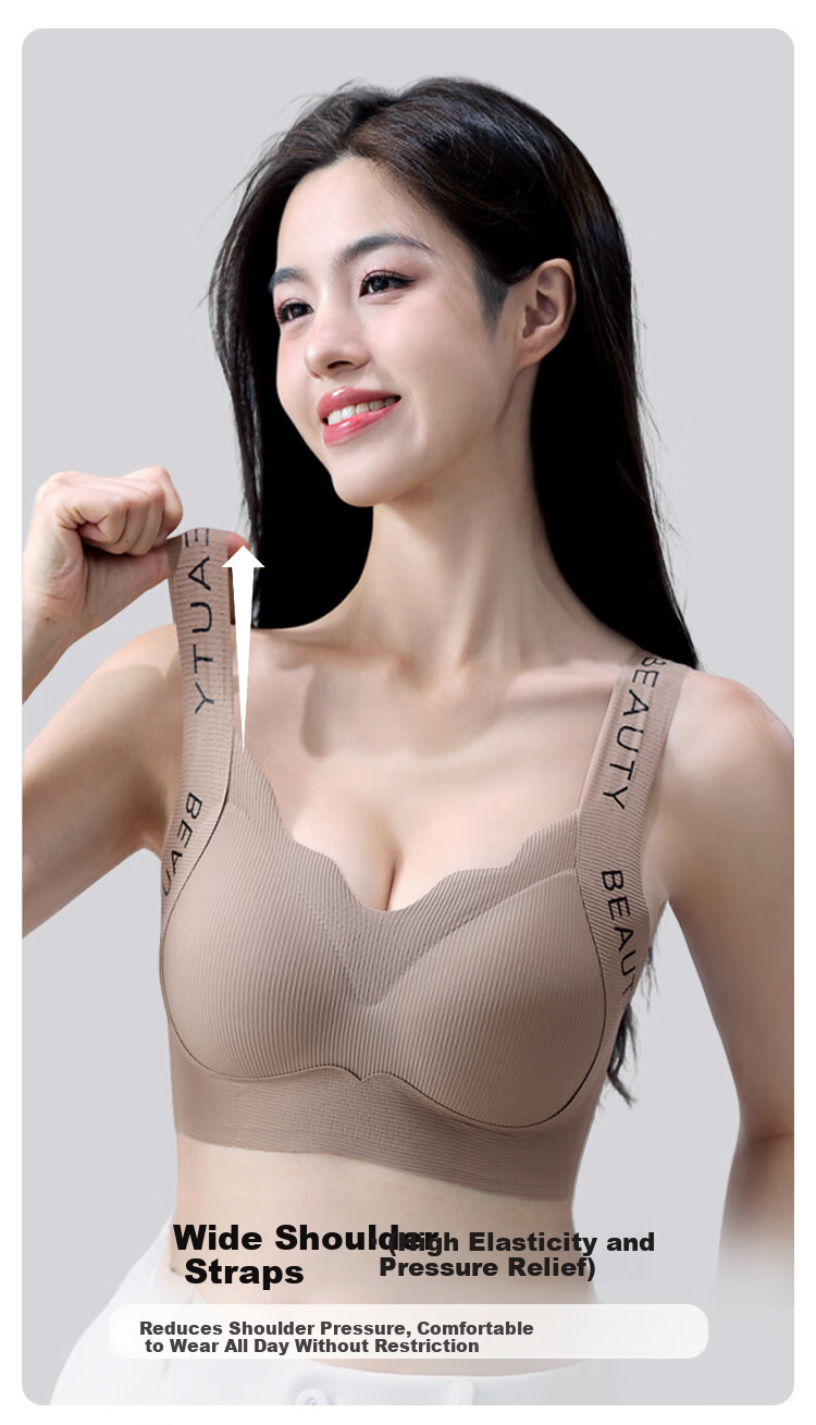 FitonTon 2-Pack High School Student Summer Semi-Fixed Youth Development Seamless Lift Anti-Sagging Girl's Vest Bra 9