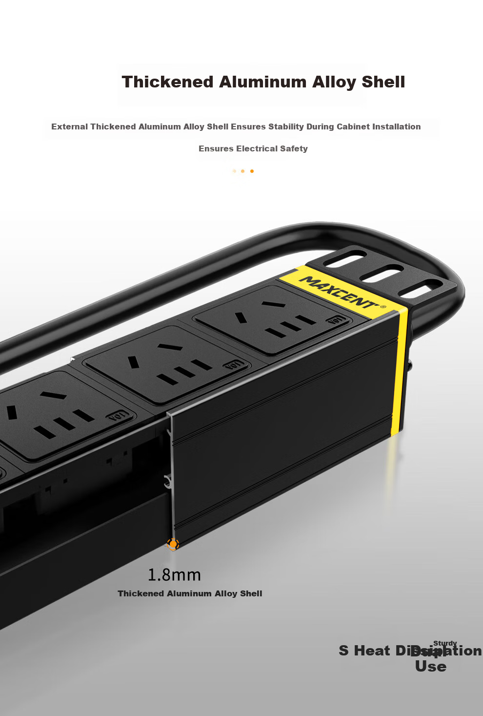 MAXCENT PDU Cabinet Socket 10-Port 32A Industrial Plug 10A Output New National Standard High-Power Industrial Power Strip MG3020N 5