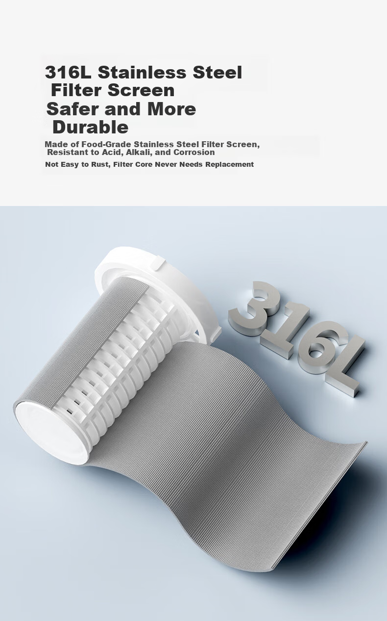 XiaoZhi Pre-Filter 6.7T/H Backwash 40 Micron High-Flow Whole House Water Filter QJ01 8