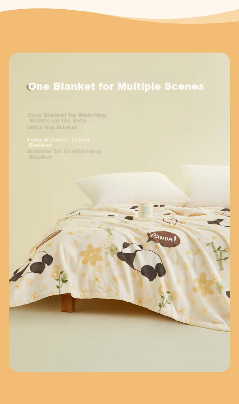 BEYOND Home Textile Flannel Coral Fleece Blanket Thin Throw Blanket Air Conditioning Blanket Small Bear (Yellow) 150*200cm 9