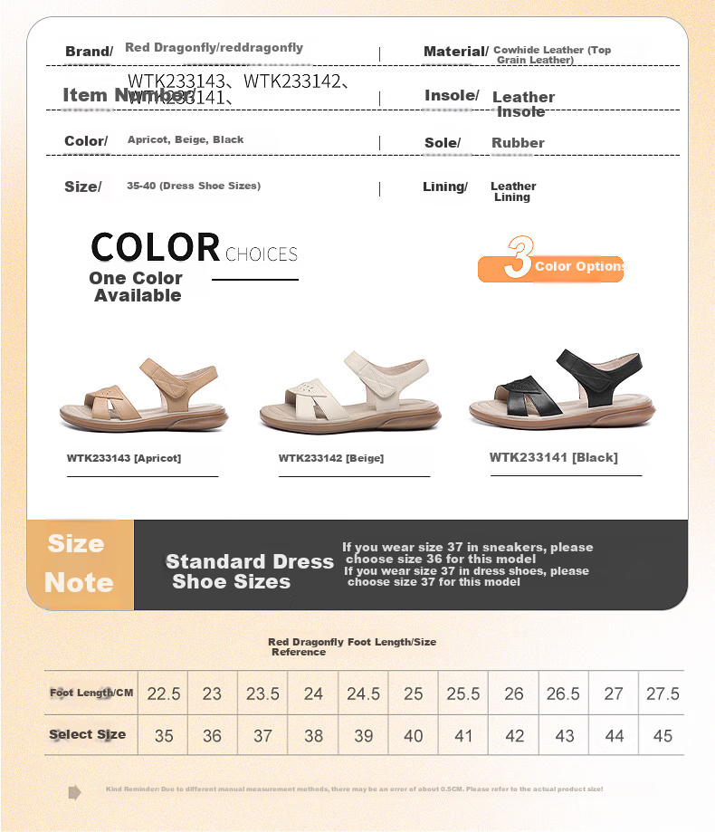 Red Dragonfly Leather Sandals Summer Soft Sole Comfortable Mom Shoes Women Wedge Soft Leather Beach Shoes WTK233143 4