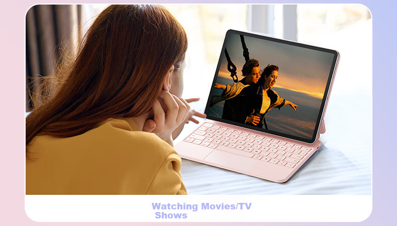 B.O.W Hangshi HA354 2025 New iPad Magic Keyboard Compatible with 11th Gen Apple Air 7/6 Magnetic Floating Protective Case Five-Level Backlight Integrated Black 9