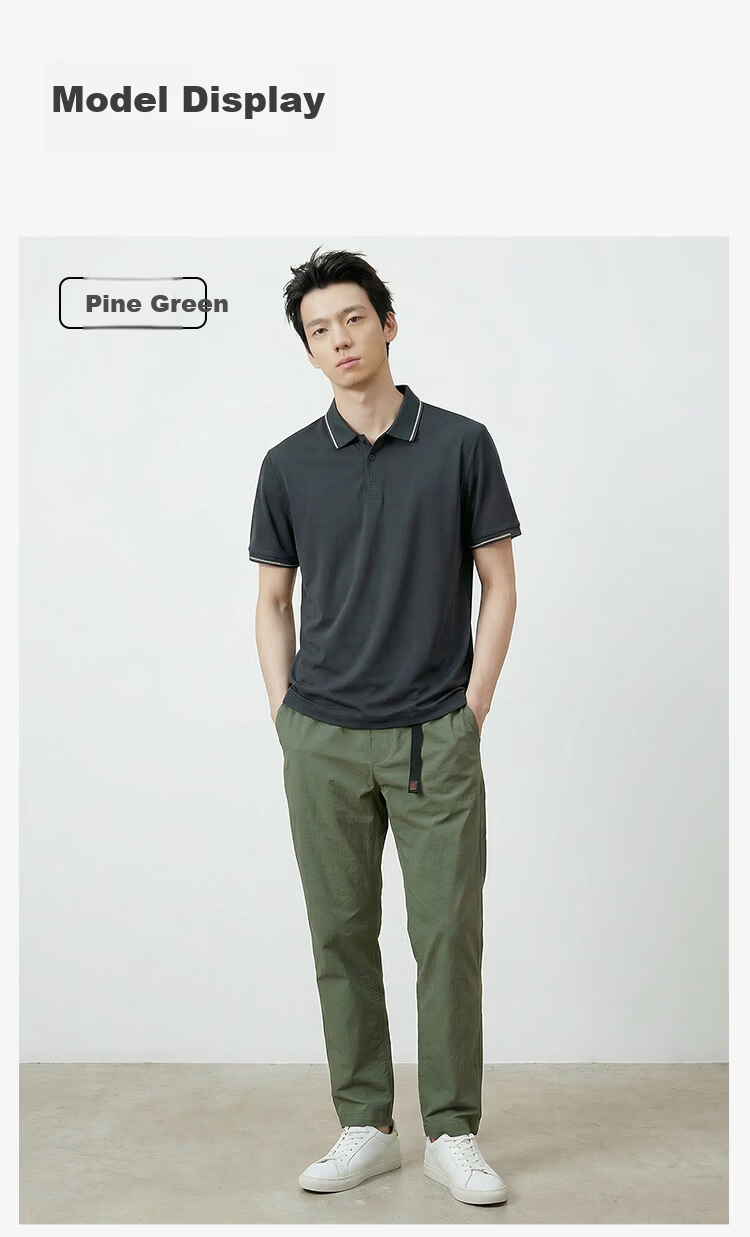 JD Jingzao Ice Jade Polo Shirt Men's Short Sleeve T-Shirt Premium Spring Summer New Lapel Casual Business Top Cloud Gray Blue L 14