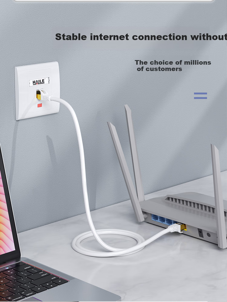 HAILE Cat6 Shielded Flat Network Patch Cable, 5 Meters, 10 Gigabit Transmission, HT-535Y 2