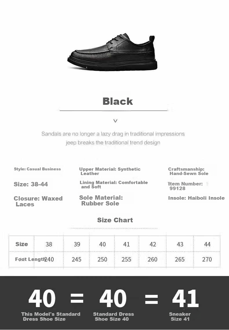 MULINSEN Men's Business Casual Breathable Soft Sole Formal Leather Shoes Black Size 41 Model 99128 4