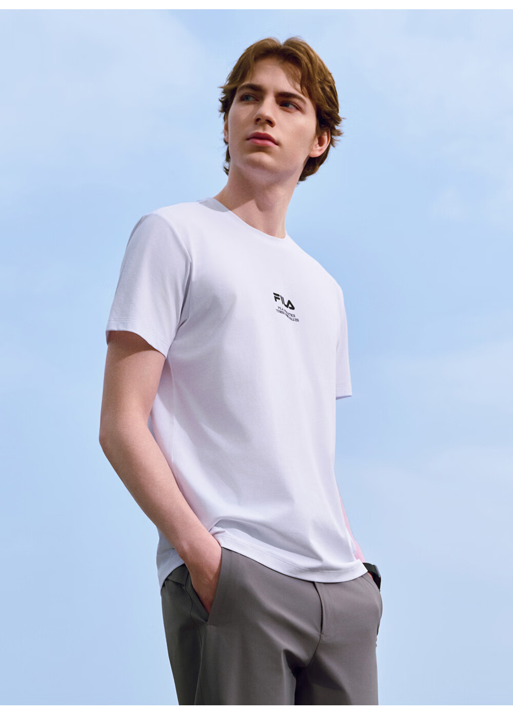 FILA Official Men's Knitted Short Sleeve Shirt 2026 Summer Fitness Sports Basic Moisture-Wicking Quick-Dry T-Shirt 26