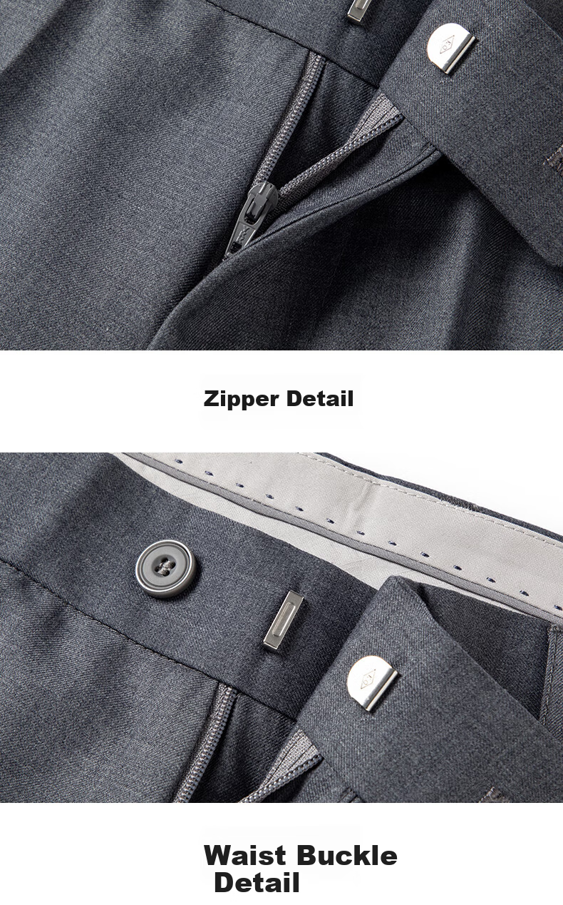 FIRS Anti-Wrinkle Men's Business Commuter Slim Straight Work Pants Spring Summer Lightweight Loose Casual Trousers 8